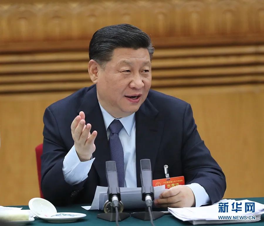 2019年3月7日，習(xí)近平參加十三屆全國(guó)人大二次會(huì)議甘肅代表團(tuán)的審議。新華社記者 鞠鵬 攝